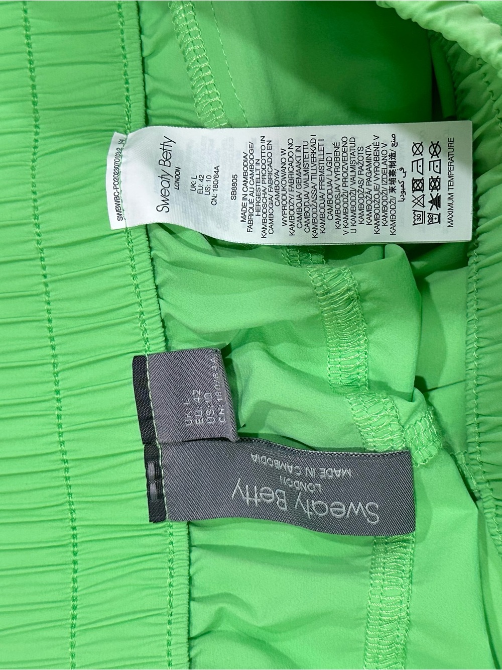 Sweaty Betty Relay Shell Shorts Sz L Zest Green running training lightweight - Picture 14 of 15